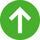 arrow, circle, climb, direction, green, north