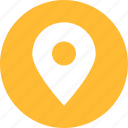 address, circle, location, map, marker, yellow