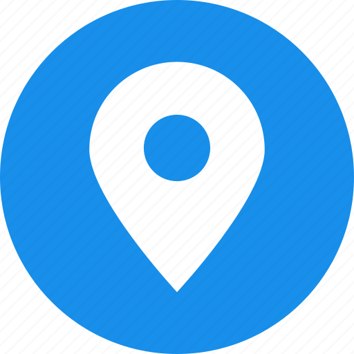 Address, blue, circle, location, map, marker icon - Download on Iconfinder