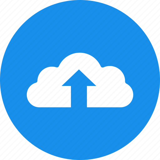 Backup, blue, circle, cloud, ftp, storage, upload icon - Download on Iconfinder