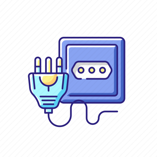 Wall socket, plug, cable, power icon - Download on Iconfinder