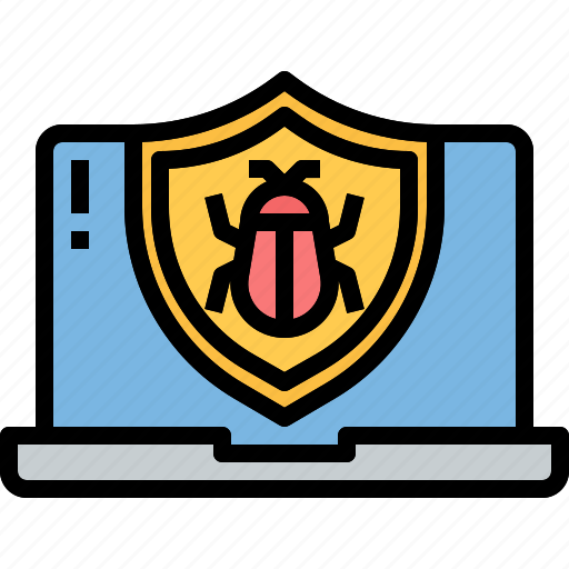 Antivirus, defense, virus, browser, shield, protection, laptop icon - Download on Iconfinder