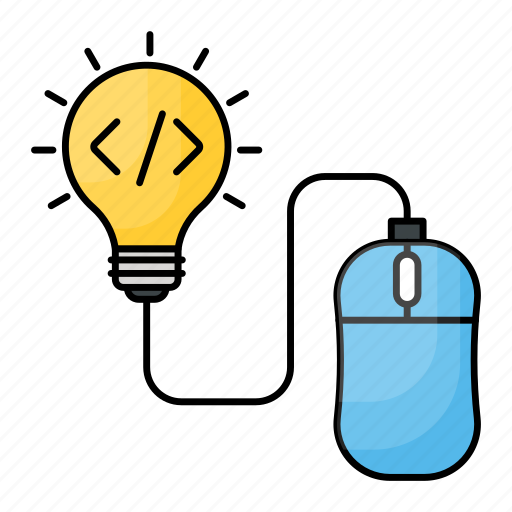 Mouse, ideas, click, lightbulb, bulb, coding, creativity icon - Download on Iconfinder