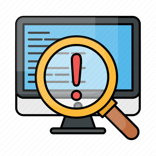 Code, search, lcd, magnifying glass, error, programming icon - Download on Iconfinder