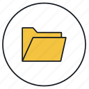folder, open, yellow