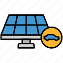 solar, energy, car, ecology, charge, electricity, battery, electric, panel