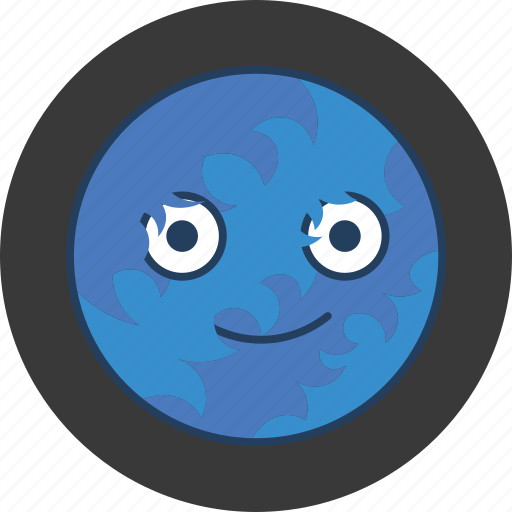 Blue, cute, fun, happy, monster, moon, stripe icon - Download on Iconfinder