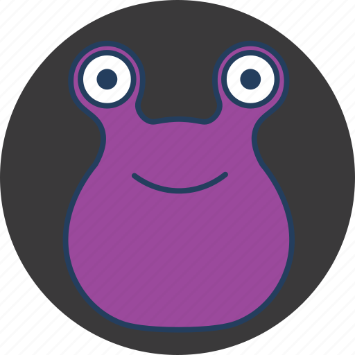 Cute, eyes, fun, happy, monster, purple, two icon - Download on Iconfinder