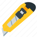 knife, office, tool, work, yellow