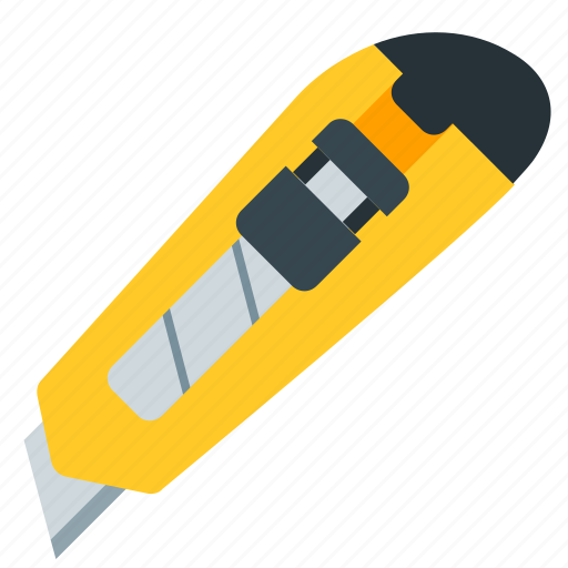 Knife, office, tool, work, yellow icon - Download on Iconfinder