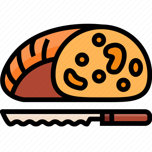 Bakery, bread, cut, cutting, knife, sourdough icon - Download on Iconfinder