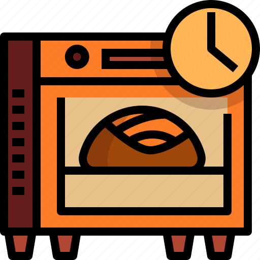 Bake, bread, oven, sourdough, time icon - Download on Iconfinder
