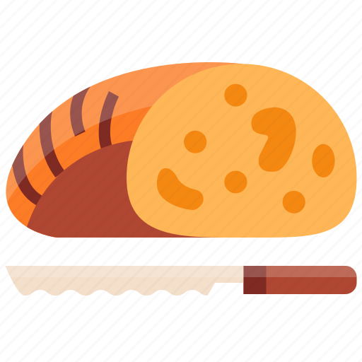 Bakery, bread, cut, cutting, knife, sourdough icon - Download on Iconfinder