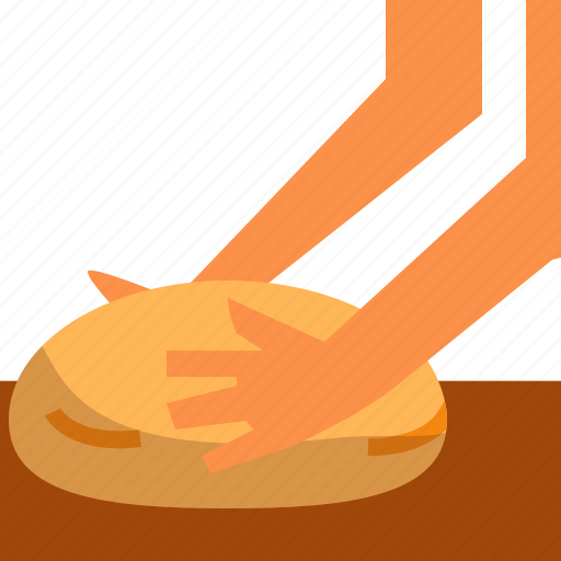 Bread, hand, knead, shape, stretch icon - Download on Iconfinder