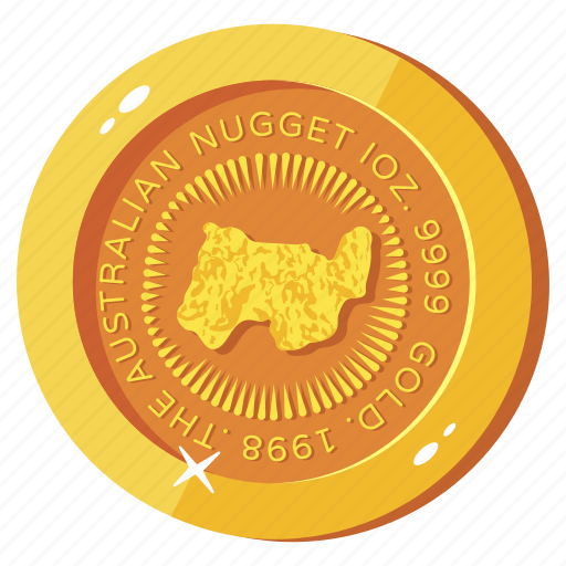 Australian gold nugget, gold coin, ancient coin, currency, coin icon - Download on Iconfinder