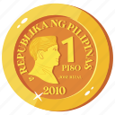 peso coin, peso, one peso, money, currency