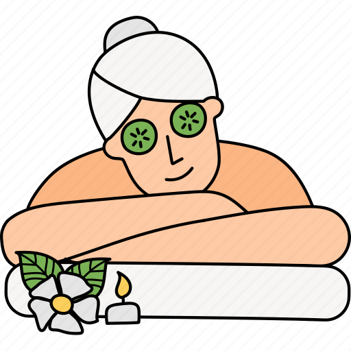 Massage, relaxing, relax, treatment, cucumber, face, facial icon - Download on Iconfinder