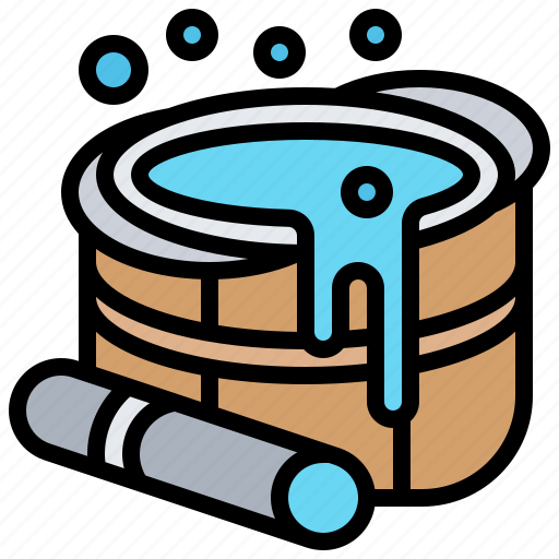 Bucket, sauna, spa, water, wooden icon - Download on Iconfinder