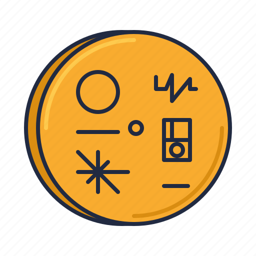 Golden, record, voyager, cd, dvd, music, voyager golden record icon - Download on Iconfinder
