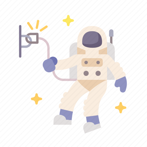 Cosmonaut, astronaut, cable, spacewalk icon - Download on Iconfinder