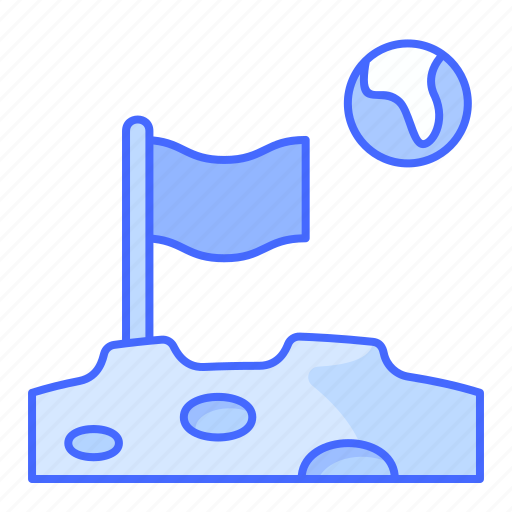 Moon, flag, space, conquer icon - Download on Iconfinder