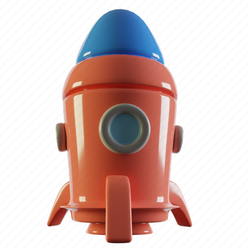 Rocket, red rocket, blue and red rocket, startup, launch, space, spaceship 3D illustration - Download on Iconfinder