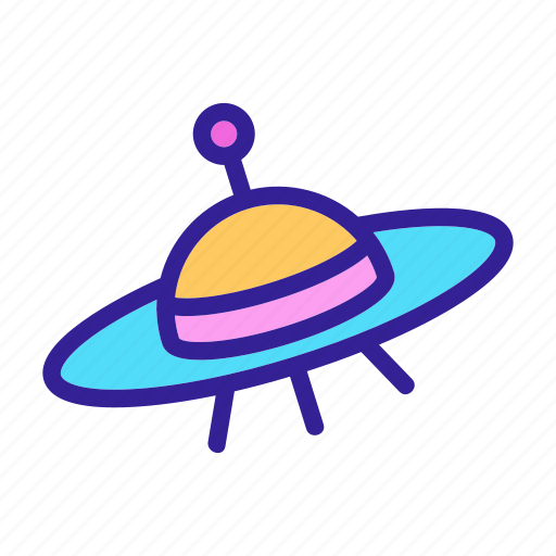 Contour, element, flying, sketch, space, ufo icon - Download on Iconfinder