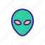 alien, creature, extraterrestrial, face, futuristic, head, space 