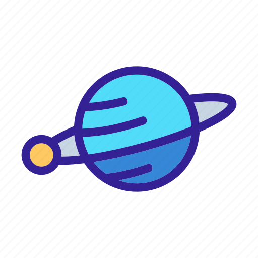Contour, earth, planet, saturn, solar, space icon - Download on Iconfinder
