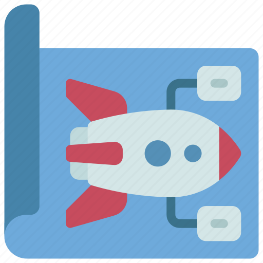 Rocket, blueprint, astronomy, blueprints, engineering icon - Download on Iconfinder