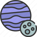planet, with, moon, planets, space 
