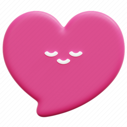 Speech, bubble, heart, love, chat, communication, message 3D illustration - Download on Iconfinder