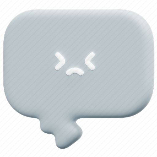 Speech, bubble, nervous, fear, chat, communication, message 3D illustration - Download on Iconfinder