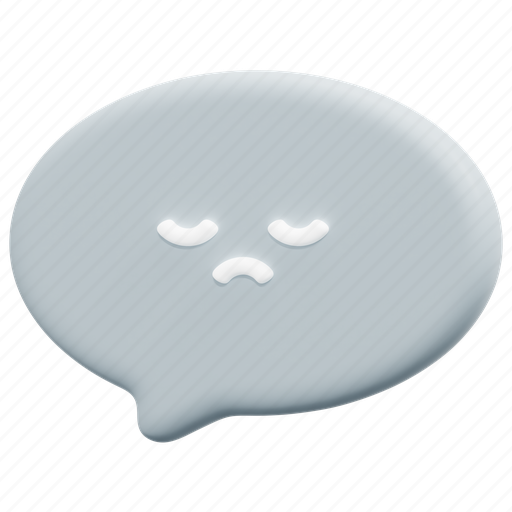 Speech, bubble, upset, sad, chat, communication, message 3D illustration - Download on Iconfinder