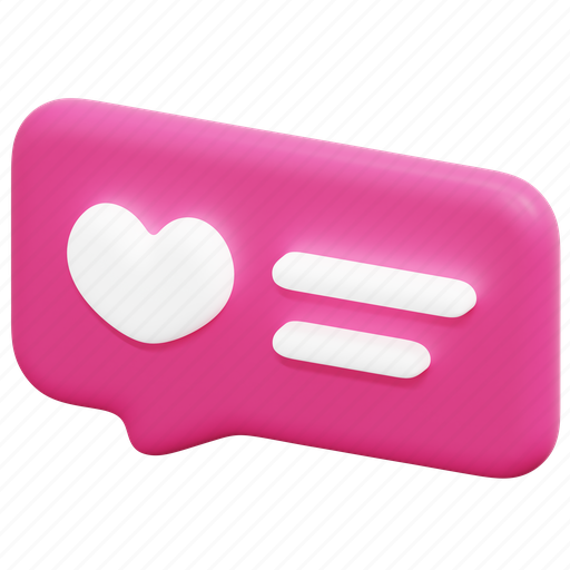 Speech, bubble, love, dating, chat, communication, message 3D illustration - Download on Iconfinder