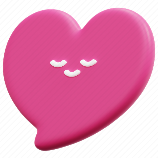 Speech, bubble, heart, love, chat, communication, message 3D illustration - Download on Iconfinder