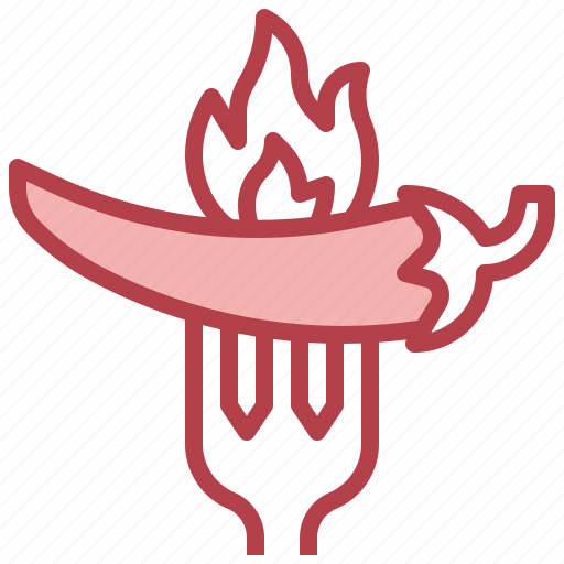 Spicy, chilli, fork, spoon, food, restaurant, heat icon - Download on Iconfinder