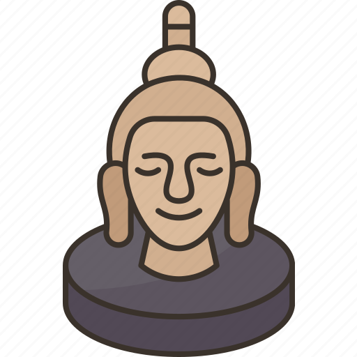 Buddha, head, statue, religious, prayer icon - Download on Iconfinder