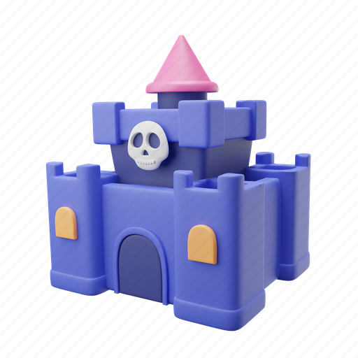 Castle, building, spooky 3D illustration - Download on Iconfinder