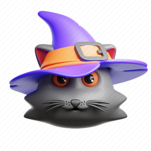 Black, cat, halloween, horror, spooky, scary, pet 3D illustration - Download on Iconfinder