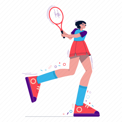 Tennis, sport, fitness, healthy lifestyle, active, play, tennis racket illustration - Download on Iconfinder