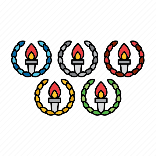 Flag, games, olympic, olympics, rings, torch, wreath icon - Download on Iconfinder