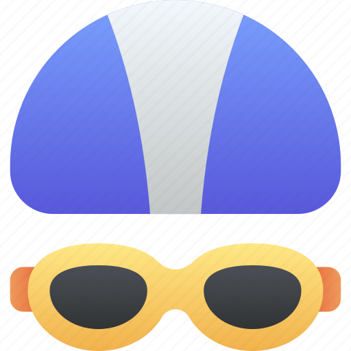 Swimming goggles, swimming glasses, water sport, aquatic sport, swimming cap icon - Download on Iconfinder