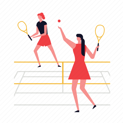 Tennis, sports, match, rivals illustration - Download on Iconfinder