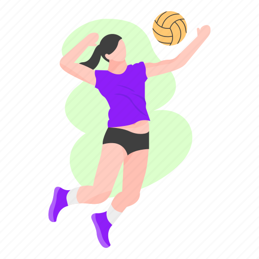 Volleyball, sports, game, fitness, play, player illustration - Download on Iconfinder