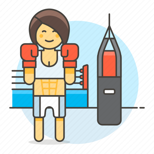 Arts, bag, boxer, boxing, female, fighter, gloves icon - Download on Iconfinder