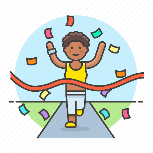 Competition, female, finish, goal, race, road, running icon - Download on Iconfinder