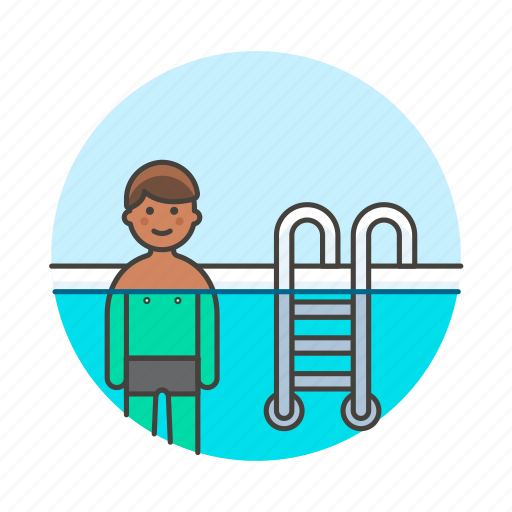 Ladder, male, pool, sports, swimmer, swimming, swimwear icon - Download on Iconfinder