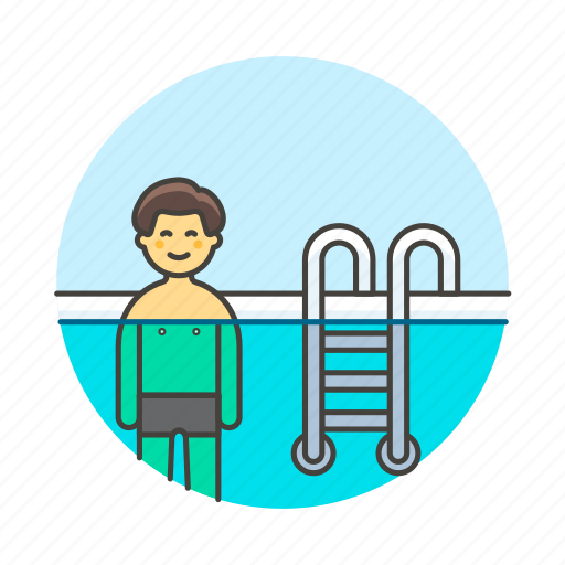 Ladder, male, pool, sports, swimmer, swimming, swimwear icon - Download on Iconfinder