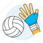 ball, equipment, hand, gear, sports, apparel, hit, volleyball, glove 